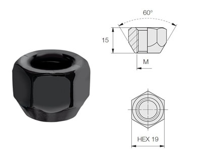 Matica kol.12x1,5x15 K19 kužeľ čierna